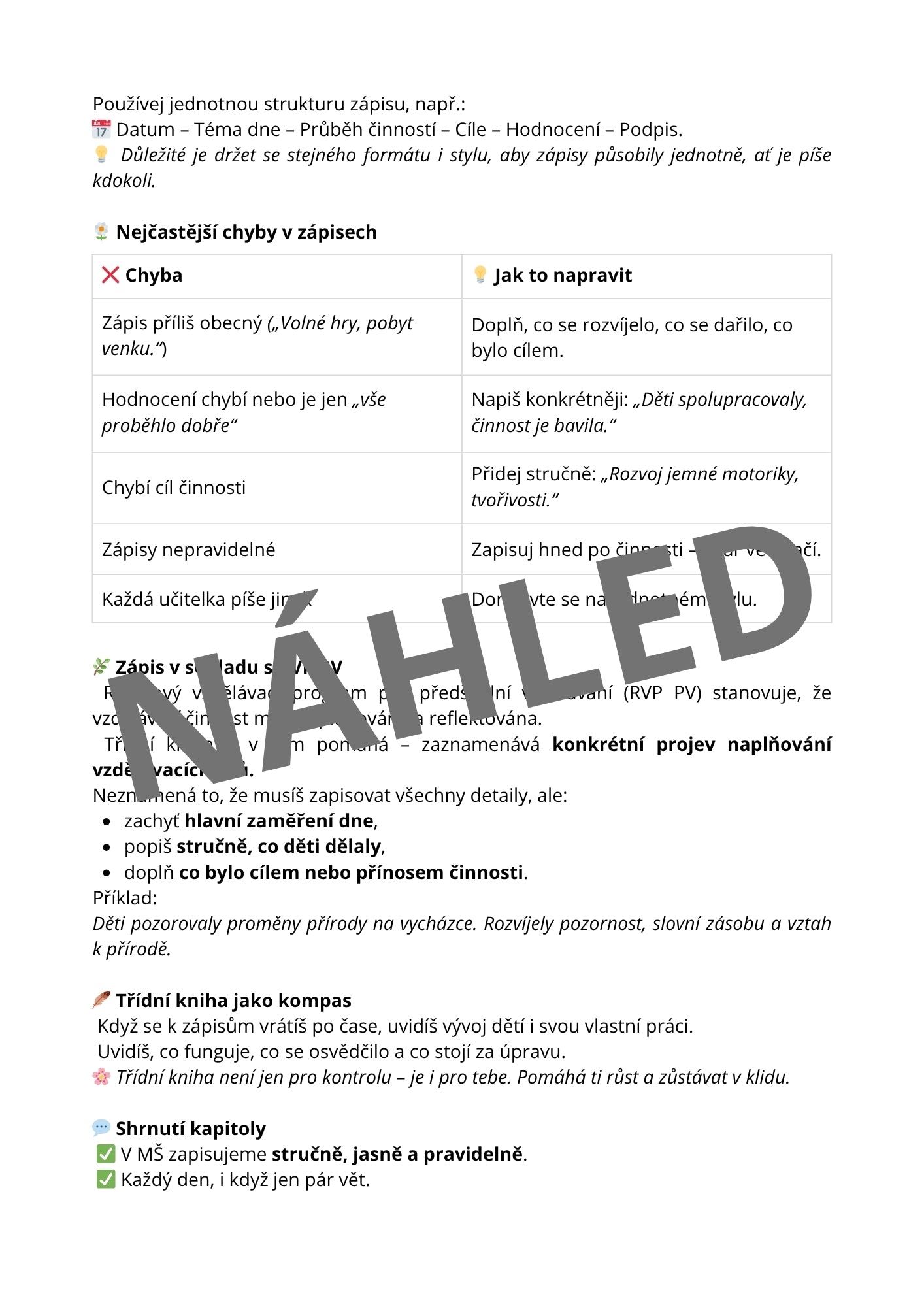 Třídní kniha krok za krokem: průvodce pro učitelky MŠ