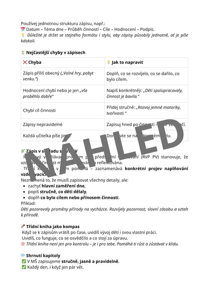 Třídní kniha krok za krokem: průvodce pro učitelky MŠ